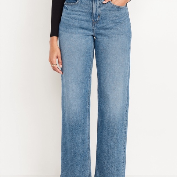 Old Navy Women's Extra High Waisted Wide Leg Blue Jeans NEW - Picture 6 of 6